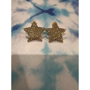 Star Rhinestone Clip Earrings